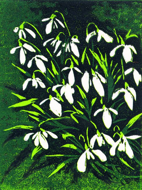 Lesley Lillywhite Under the Hedge Woodblock Relief Print 200 x 150mm
