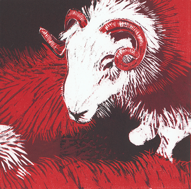 Lesley Lillywhite ‘Herdwicks’ Woodblock Relief Print | Swansea Print ...