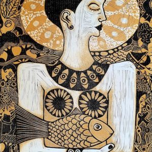 Alan Williams ‘Solitary Empress’ Linocut 60 x 45