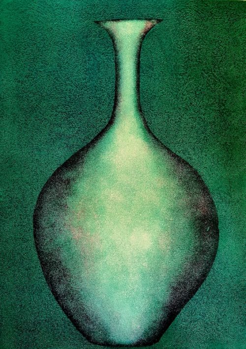 Alan Williams ‘Viridian Vessel’ Monotype 48 x 36cm