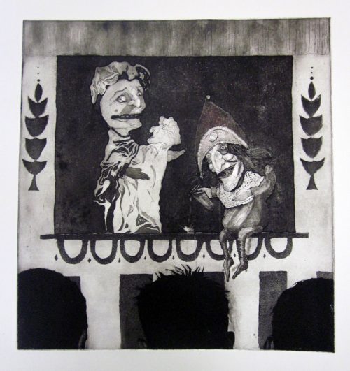 Andrew Baldwin 'Punch Drunk' Etching 30 x 27cms