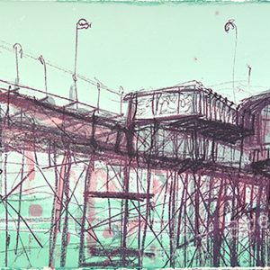 Kelly Stewart ‘Mumbles Pier’ Screenprint 28cm x 19cm