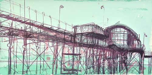 Kelly Stewart ‘Mumbles Pier’ Screenprint 28cm x 19cm