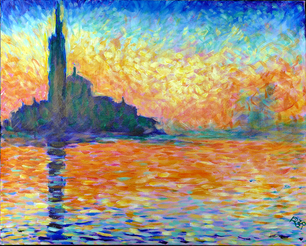 Claude Monet San Giorgio Maggiore at Dusk copy by Rose Davies