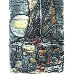 Judith Stroud 'Son of Town Hall'  collagraph  12cm x  9cm £35