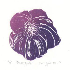 Anne Gullick 'Breton Garlic' Relief Print
