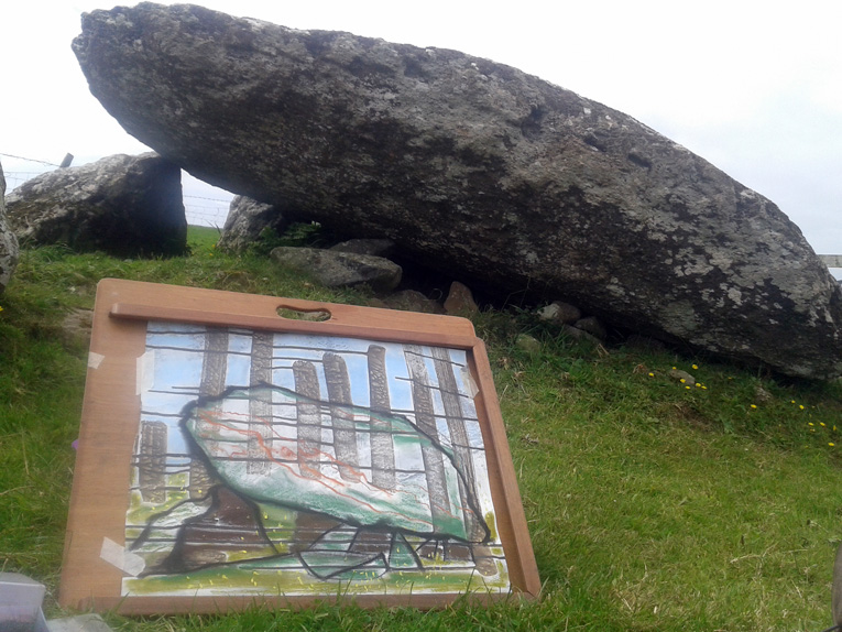 Rose Davies | "Hunting The Wild Megalith" | Linocut & Chine Collé | 28 February & 1 March 2026