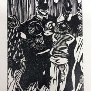 Rose Davies | Miners Wives 1 | linocut 10x15cm  £75.00