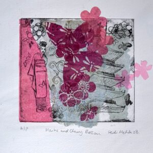 Heidi Mehta | Maiko and Cherry Blossom AP | 15x16cm | £18