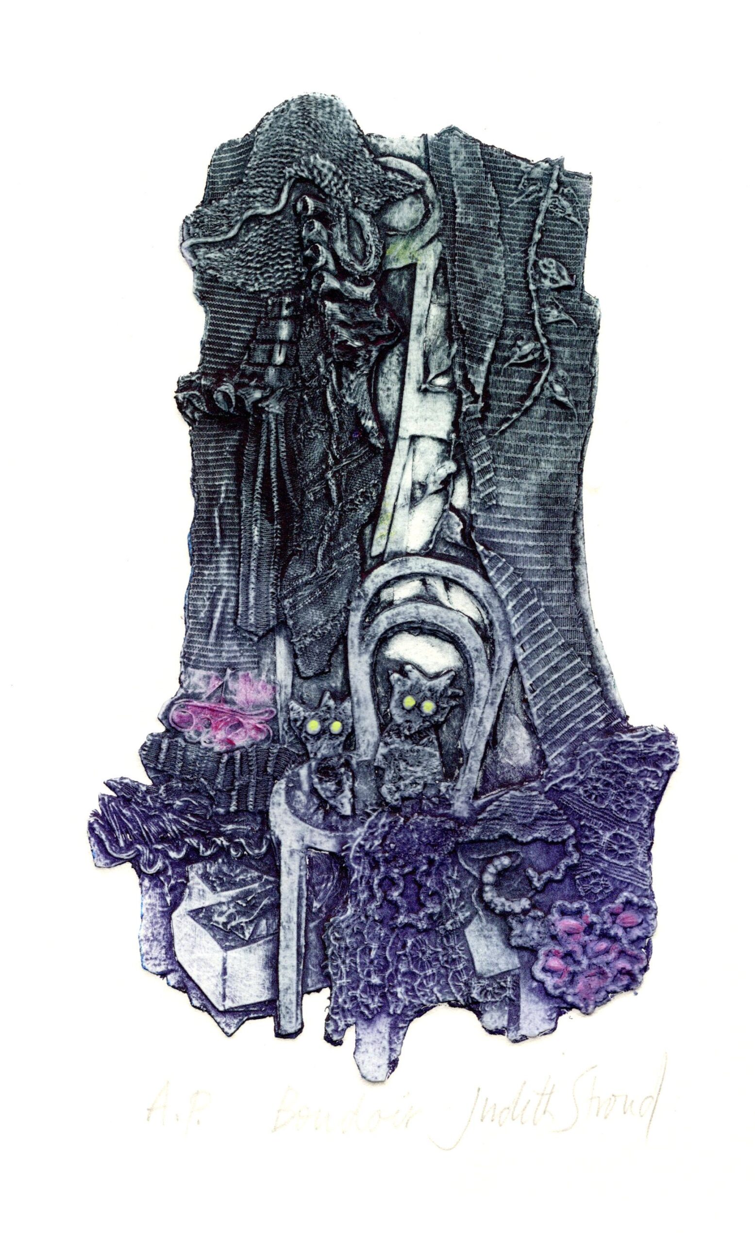 Judith Stroud | Boudoir AP | collagraph | 13x9cm | £35