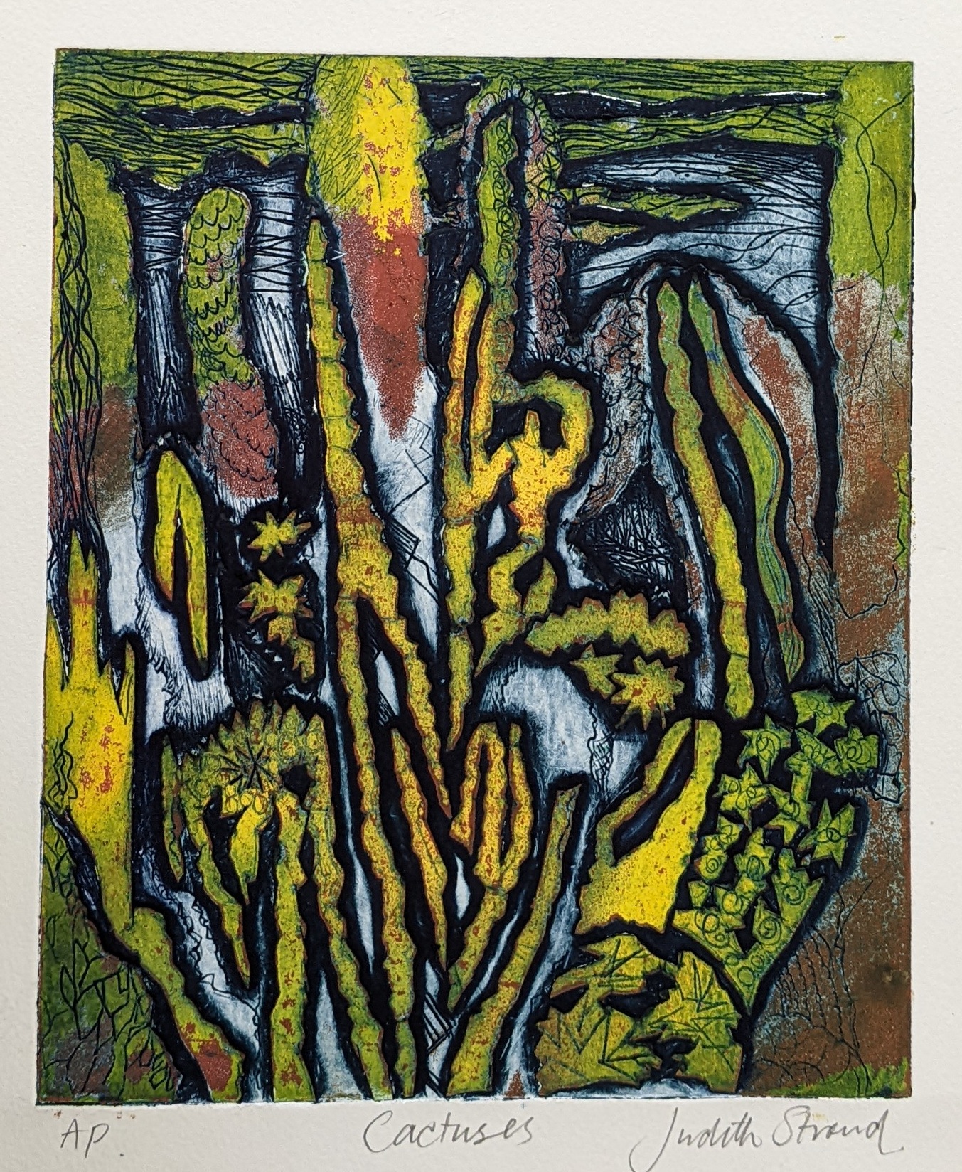 Judith Stroud | Cactuses AP | Collagraph | 25 x 20 cm | £70