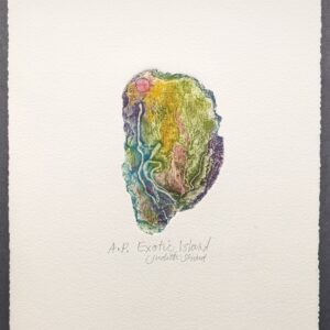 Judith Stroud Exotic Island AP collagraph 10x6cm £25