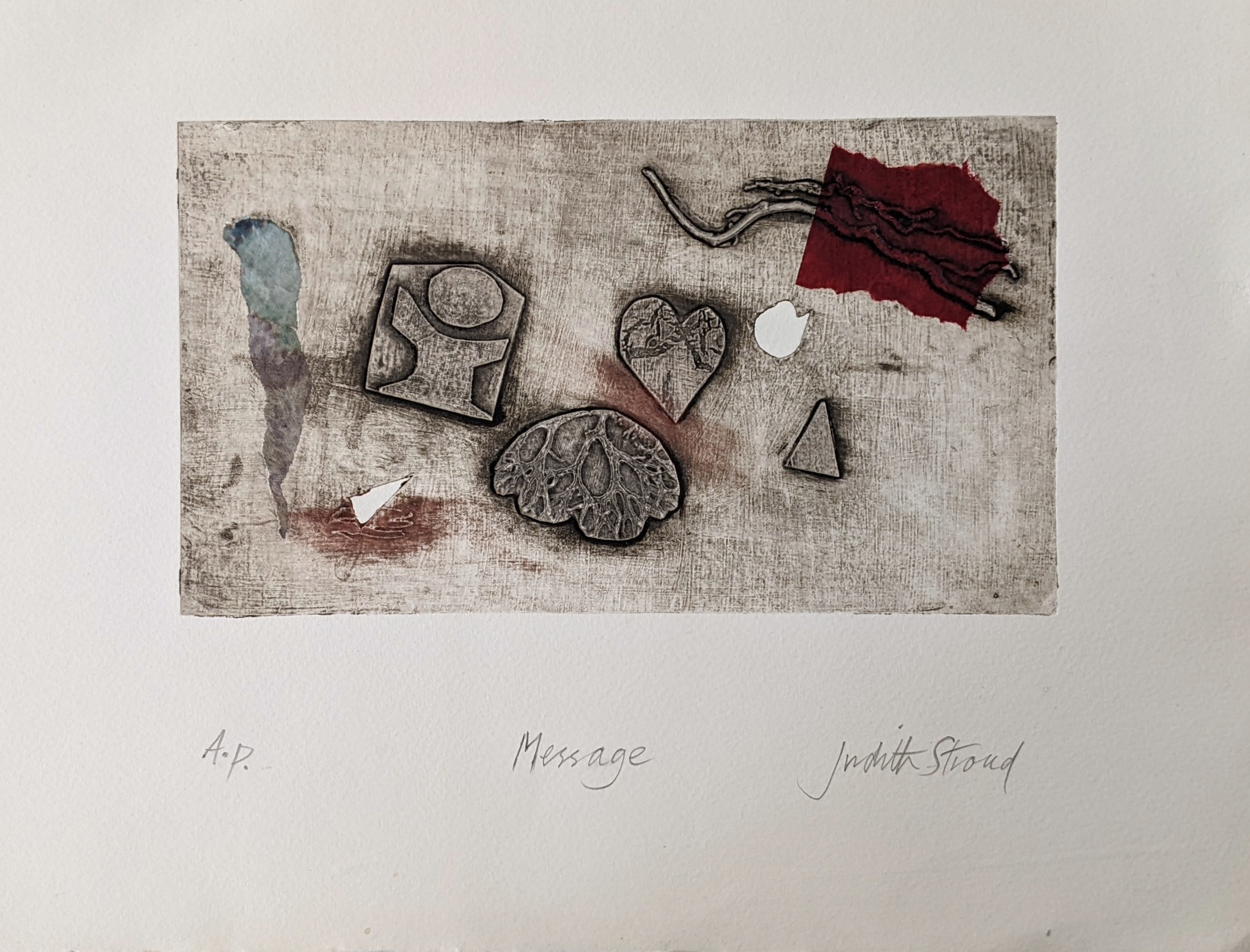 Judith Stroud | Message AP | Collagraph | 38 x 30 cm | £70