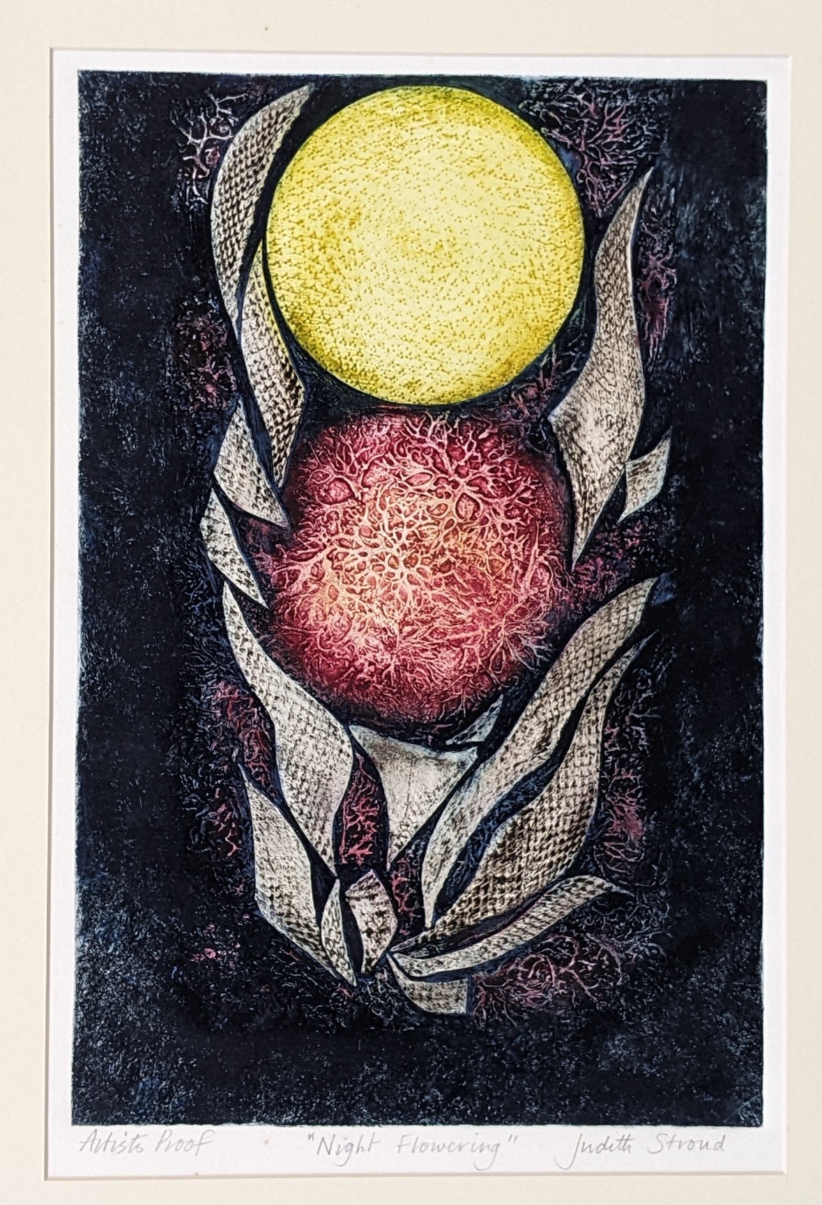 Judith Stroud | Night Flowering | Collagraph | 50 x 32 cm