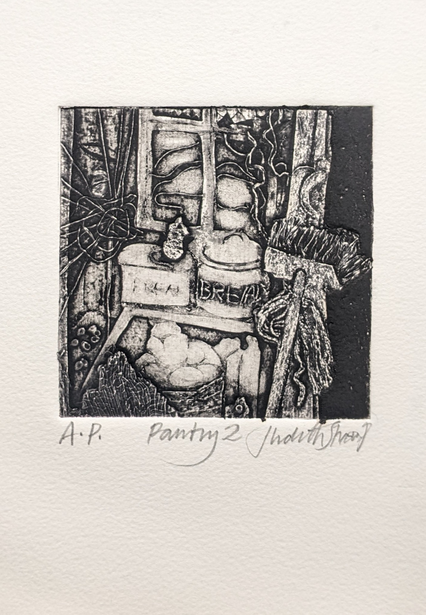 Judith Stroud | Pantry 2 AP | Collagraph | 11x11cm | £30