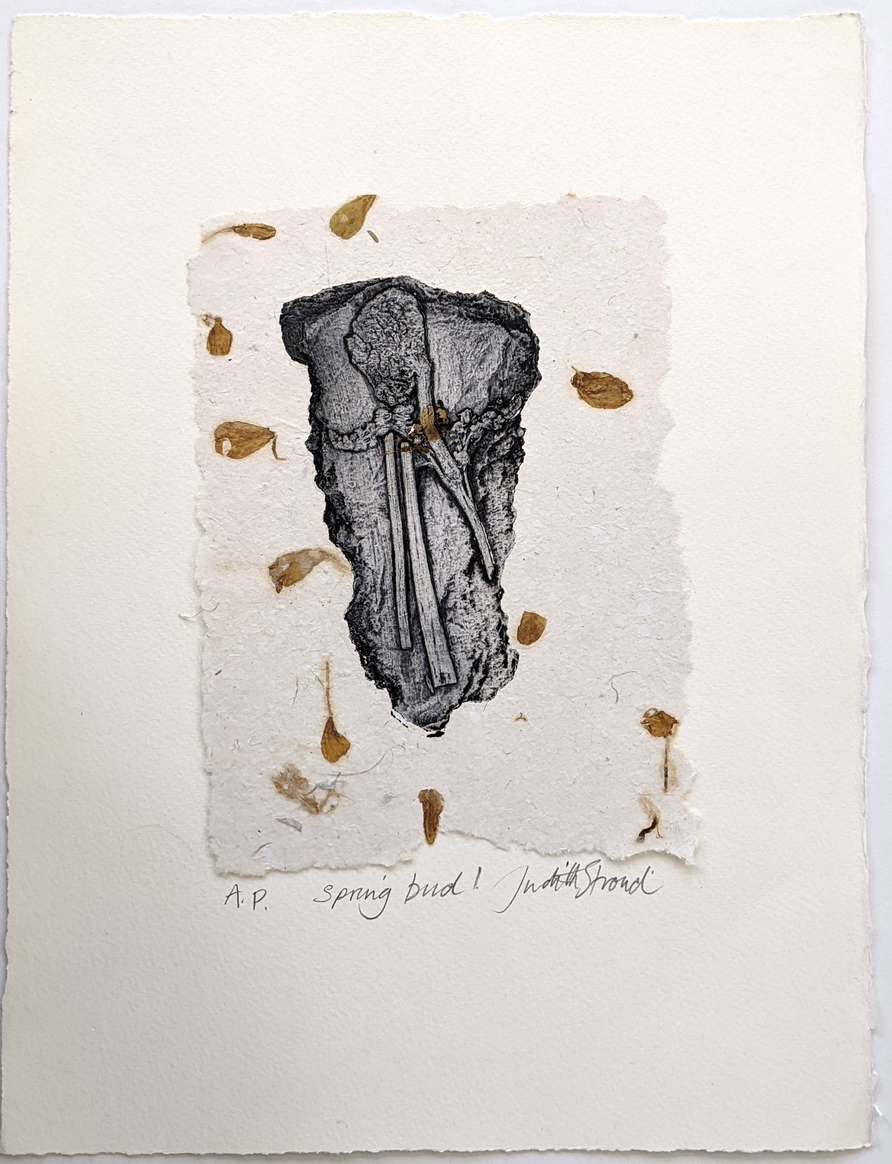 Judith Stroud | Spring Bud 1 | Collagraph | 28 x 16 cm | £45.00