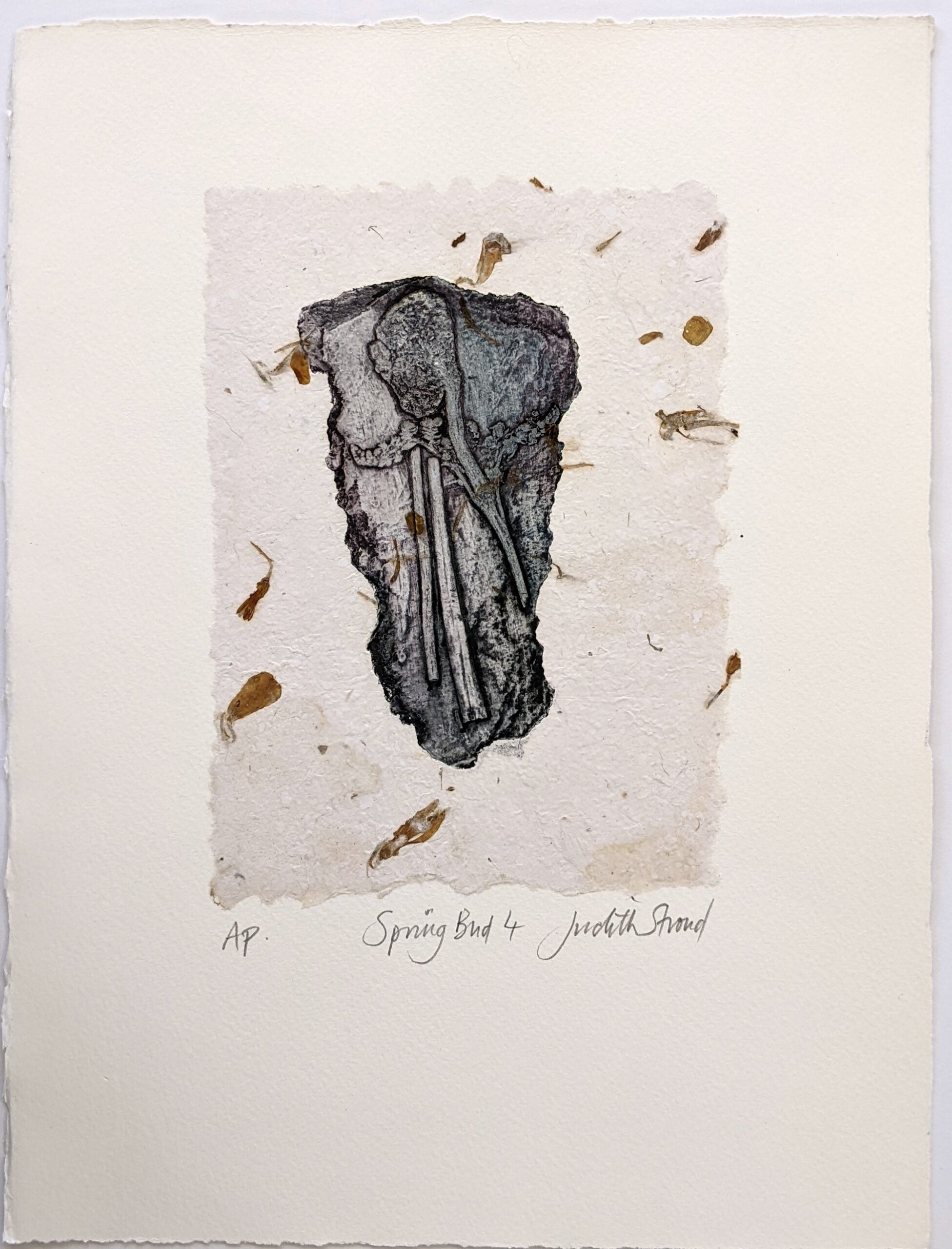 Judith Stroud | Spring Bud 4 | Collagraph | 25 x 16 cm | £45.00