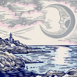 Sarah DeFriend| | Bracelet Bay Moon* | Linocut and Screenprint | 25.00