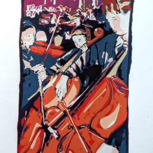 Sarah Hopkins | The School Orchestra 9/40 | Screenprint | 32x16cm