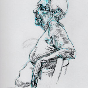 Melvyn Williams | Chair  | A4 Pencil, blue and black finepoint pen | £350