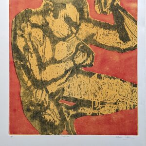 Alan Williams A/P Fighter woodcut 43x38cm
