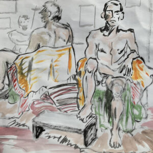 Patti McKenna Reflected Male 30x22cms Ink and gouache on paper £60