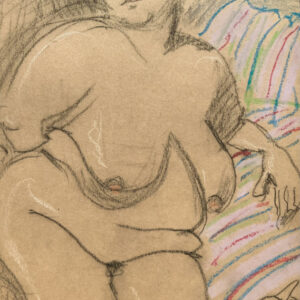 Patti McKenna Woman With Stripes 30x22cms charcoal & chalk pastels on paper £60