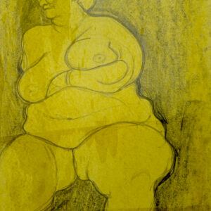 Rosie Scribblah Into The Corner 42 x 30 cms_Graphite on pre-coloured cartridge paper £250