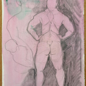 Rosie Scribblah In The Pink 38x29cms Graphite on precoloured repurposed archival paper £250