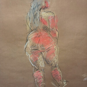 Thomas Guest Carys 43cm x 50cm Charcoal and pastel on brown paper £75