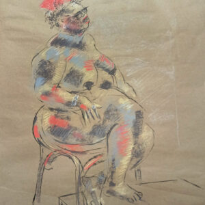Thomas Guest Tonya Seated 42cm x 50cm Charcoal and pastel on brown paper £75